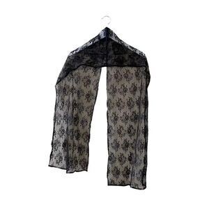 Honey Black Bohemian Elegant Embroidered Floral  ALL LACE Shawl One